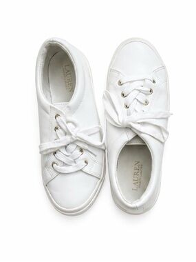 Woman’s Ralph Lauren White Leather Sneakers